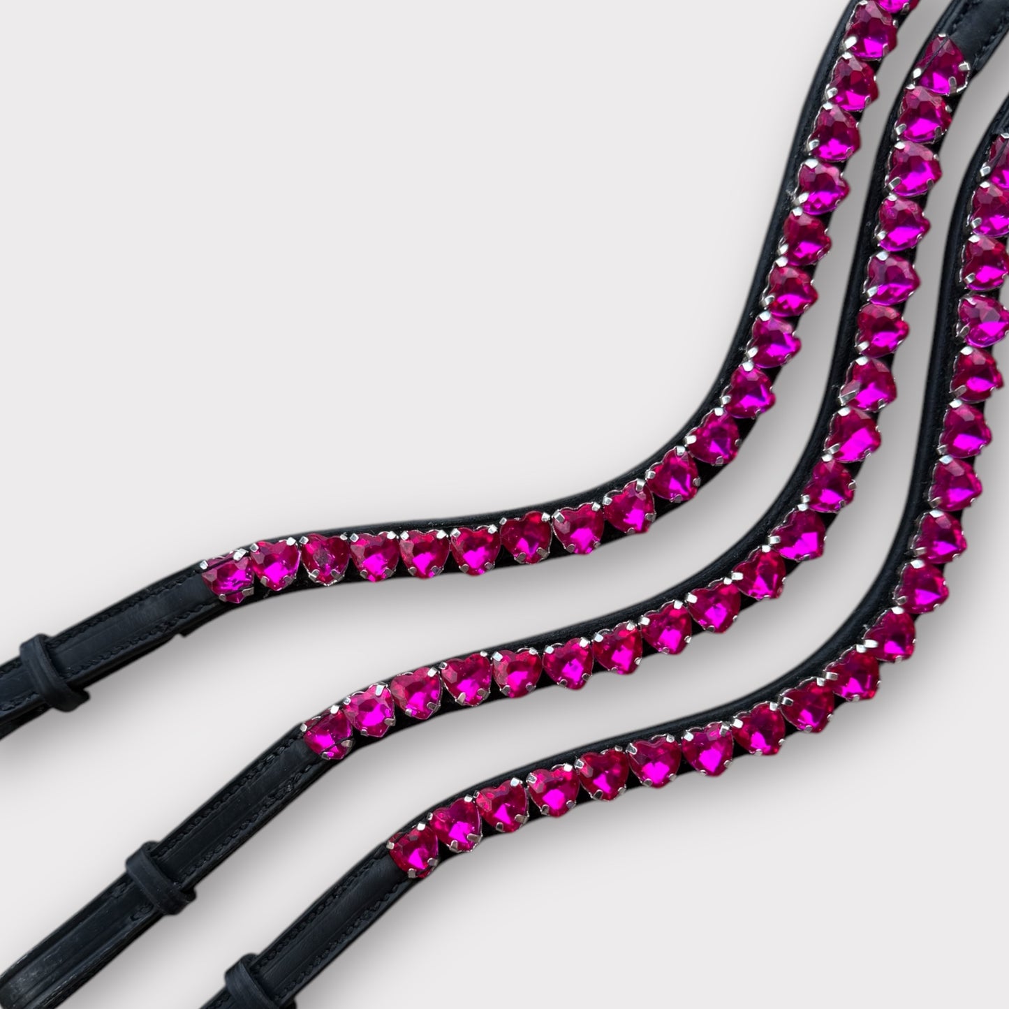 Electric Pink HEARTS Browband